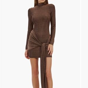 Bardot seraphina metallic long sleeve dress